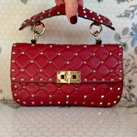 Valentino Garavani Handbags - Valentino Garavani Rockstud Small Red Bag w/COA, Dust Bag- Excellent Condition